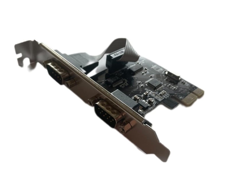 Millennium TECHNOLOGY Pci Express 2 Port Serial Card Pci Express to RS232 (DB9) COM Port Adapter for Desktop with Low Bracket (PCIE-Serial) (2 Port Express Serial) - Image 1