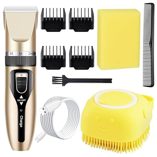 Tiyafuro Dog Grooming Kit Clippers Rechargeable, Cordless, Pet Hair Thick Coats Clippers Trimmers Set, Suitable For Dogs And Other Pets, Pet Grooming Kit (Multicolor) - Image 1