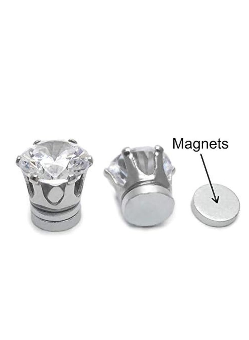 EFUMKE Stainless Steel Magnetic Stud Earrings Unisex Non-piercing Hypoallergenic 6mm 3 Pairs - Image 3