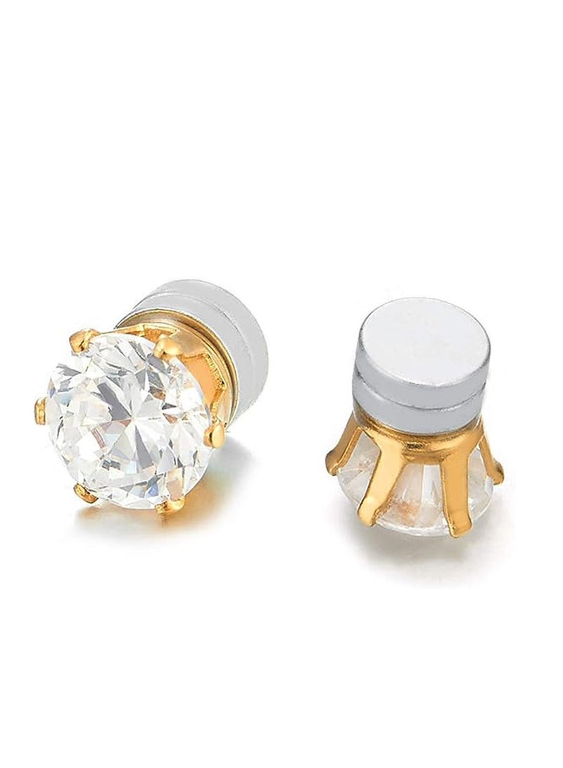 EFUMKE Stainless Steel Magnetic Stud Earrings Unisex Non-piercing Hypoallergenic 6mm 3 Pairs - Image 4