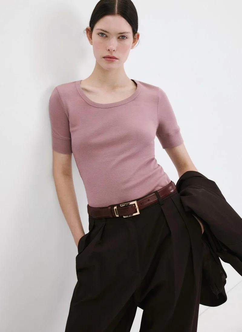 مانجو Short-sleeved fitted t-shirt