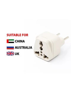 WONPRO Wonpro Universal Travel Adapter, Rated 10A 250V Compact Size Travel Adapter with Universal Receptacle - Can Accept Different Plug Worldwide) Plug Suitable for UAE, SOUTH AMERICA, EU, RUSSIA (inlay way) 