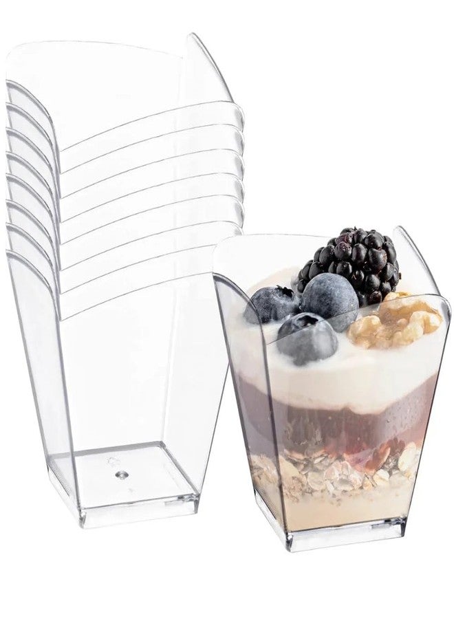 kaya Clear Mini Square Plastic Cups - 3.5 oz (Pack of 12) - Premium Disposable Dessert & Cocktail Party Pack Perfect for Entertaining & Events - Image 1
