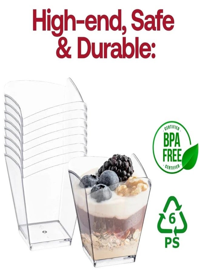 kaya Clear Mini Square Plastic Cups - 3.5 oz (Pack of 12) - Premium Disposable Dessert & Cocktail Party Pack Perfect for Entertaining & Events - Image 4