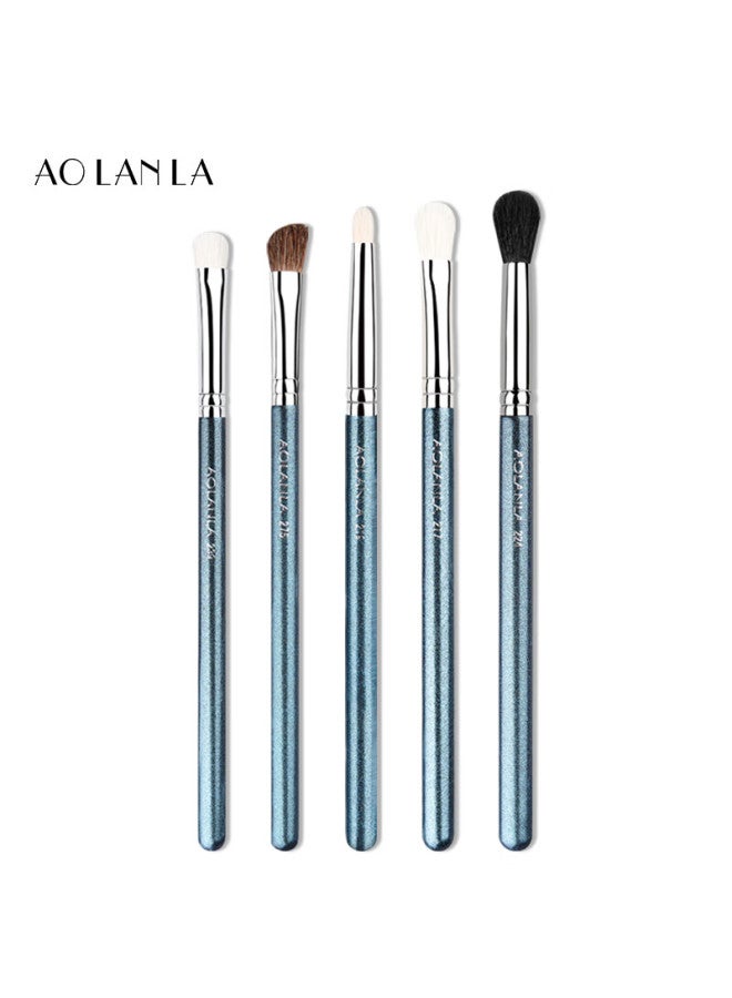 Aolanla Master-level 5-piece Eyeshadow Brush Set, Eye Smudge Brush, Detail Brush, Under-eye Area Brush, Animal Hair And Wool Makeup Brushes - Image 1
