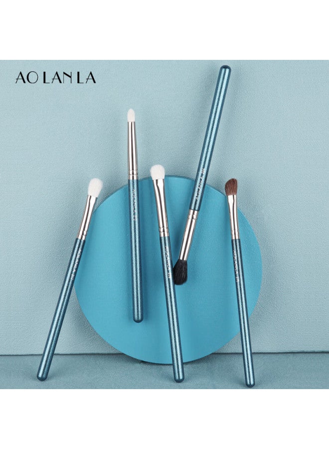 Aolanla Master-level 5-piece Eyeshadow Brush Set, Eye Smudge Brush, Detail Brush, Under-eye Area Brush, Animal Hair And Wool Makeup Brushes - Image 2