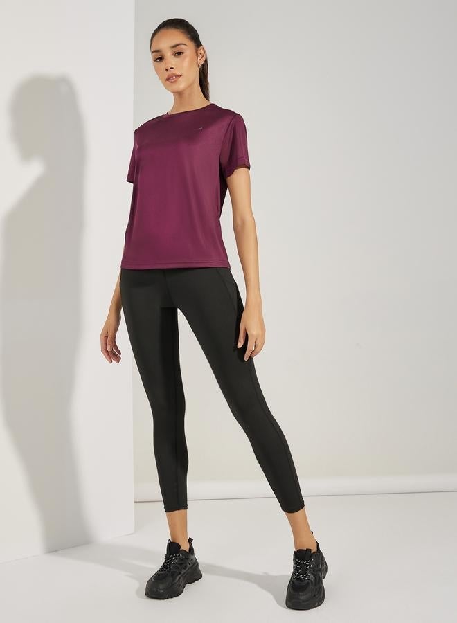 Styli Active Logo Detail Short Sleeves Basic Top - Image 2