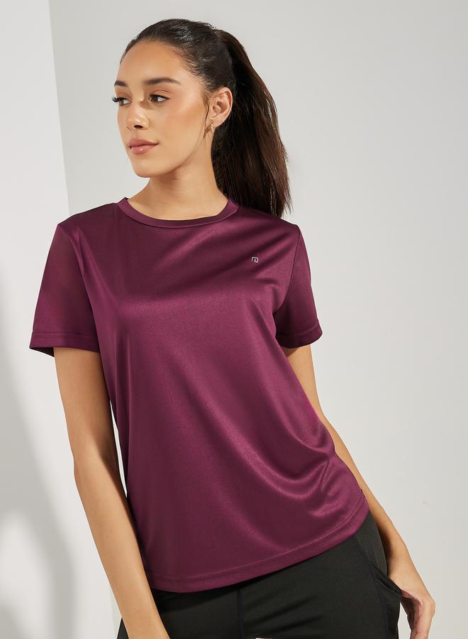 Styli Active Logo Detail Short Sleeves Basic Top - Image 3