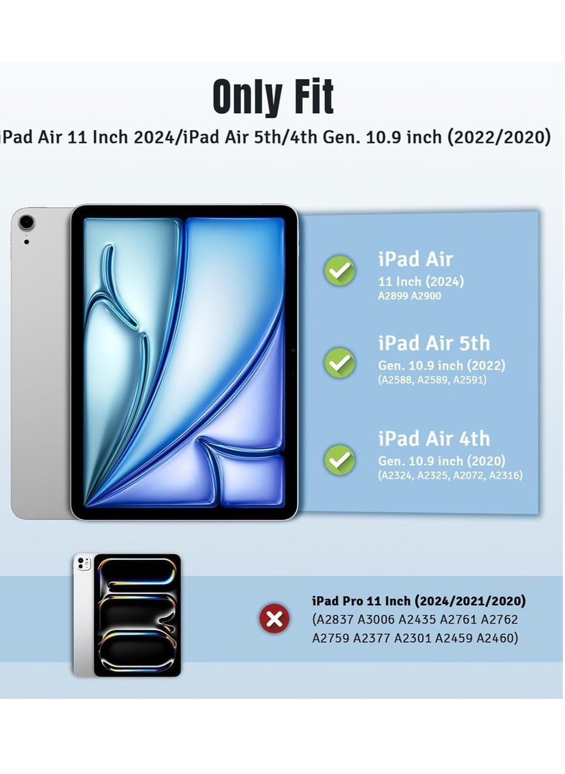 ELTRAZONE ELTRAZONE Slim Stand Case for iPad Air 13-Inch M2 (2024) - Navy Blue, Smart Shell with Touch ID Support, Auto Wake/Sleep & Translucent Back - Image 2