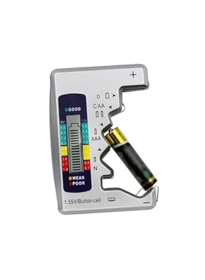 Digital Battery Tester LCD Screen Portable Multi Model For Home And Outdoor Use Silver - Image 1