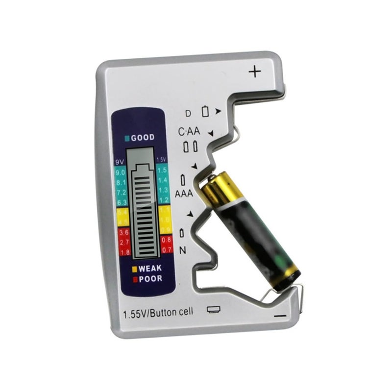 Digital Battery Tester LCD Screen Portable Multi Model For Home And Outdoor Use Silver - Image 2