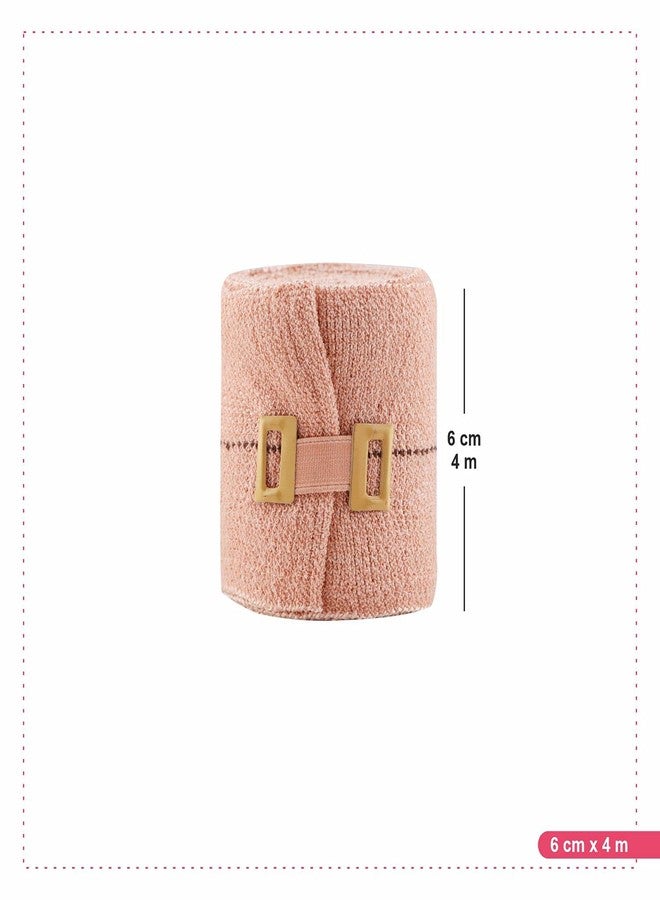 Leeford Crepe Bandage knee, leg, wrist, ankle, elbow, hand, foot, finger Support | Reusable & Washable Soft Cotton Elastic Crepe Roll for Pain Relieve with Fast Edges | Hook & Loop Closure (6cm x 4m) Pack of 2 - Image 2