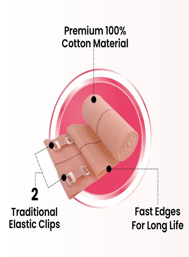 Leeford Crepe Bandage knee, leg, wrist, ankle, elbow, hand, foot, finger Support | Reusable & Washable Soft Cotton Elastic Crepe Roll for Pain Relieve with Fast Edges | Hook & Loop Closure (6cm x 4m) Pack of 2 - Image 4