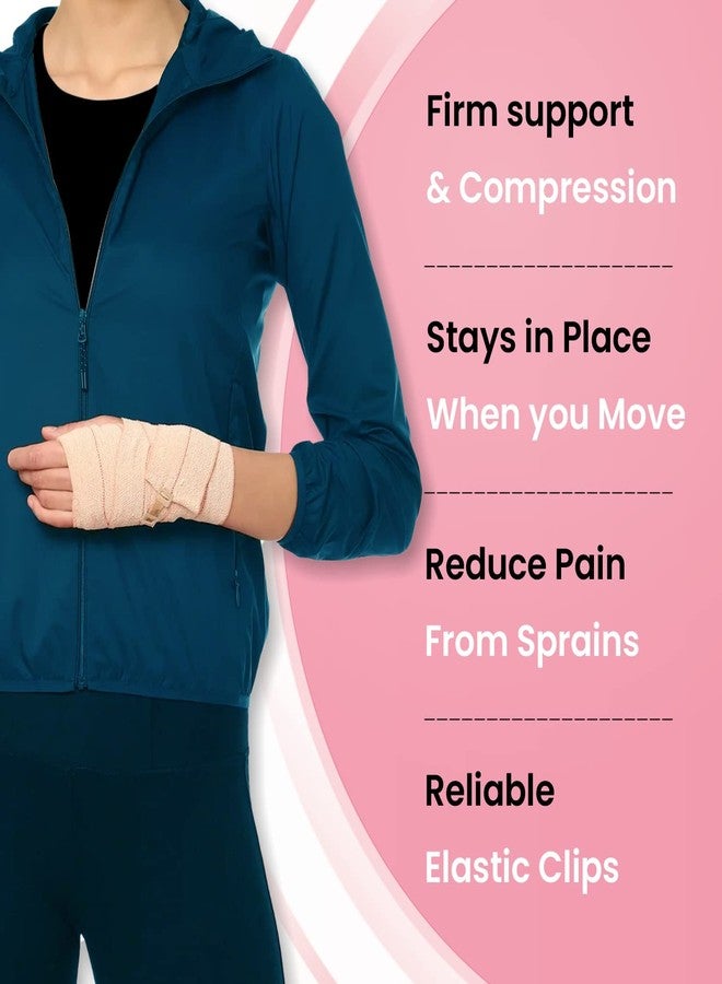 Leeford Crepe Bandage knee, leg, wrist, ankle, elbow, hand, foot, finger Support | Reusable & Washable Soft Cotton Elastic Crepe Roll for Pain Relieve with Fast Edges | Hook & Loop Closure (6cm x 4m) Pack of 2 - Image 3