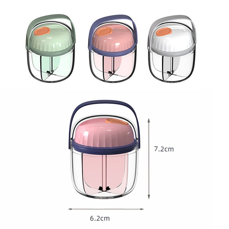 Portable Medicine Tablets Box PC Rotating Vitamins Dispenser Organizer for Outdoor Traveling Working Pink 6.2x7.2cm - Image 2