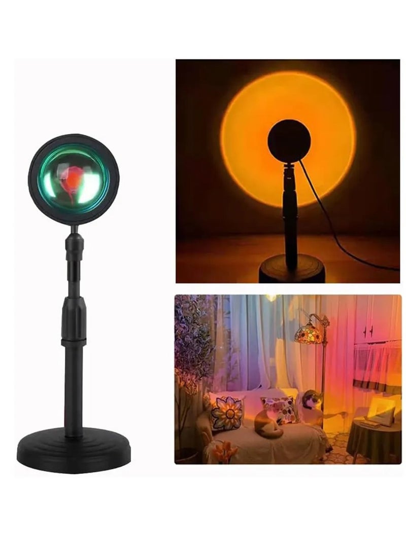 360° Rotatable Sunset Projection Light Black