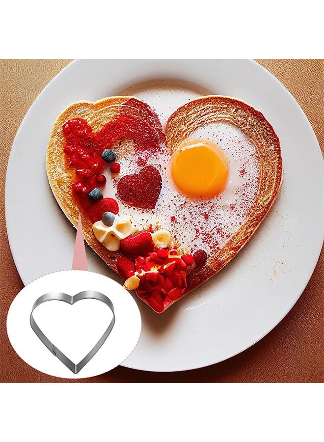 HS 5 Pieces Heart Cookie Cutter Set Heart Shapes Stainless Steel Cutters Molds For Anniversary Bridal Engagement And Wedding Baking Gifts Cake Decorations - Image 4