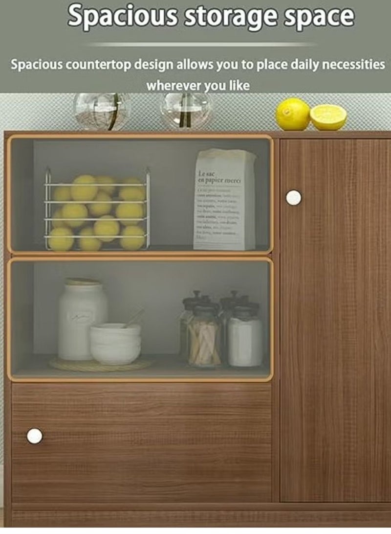إكسبرت خزانة تخزين جانبية ، خزانة متعددة الاستخدام لغرفة المعيشة والمكتب ، وللمطبخ ، خزانة ركن القهوة، مساحة تخزين مع ثلاث أرفف وبابين - Image 4