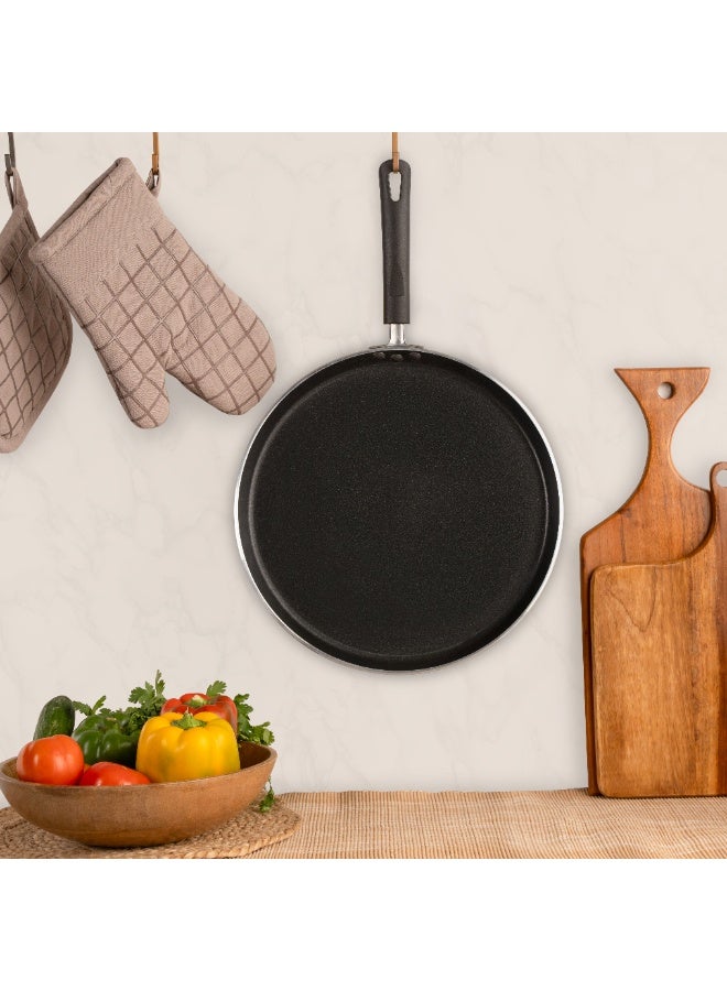 NIRLEP NutriHealth 31cm Flat Griddle Tawa with Xtra Thick Base| Silver Ion Coating, Sturdy Handles, PFOA Free, 5 Layered Coating | To Make Dosas, Uttapams, Parathas, Chillas, Omelettes, Crepes & Bread Toast  - Image 1