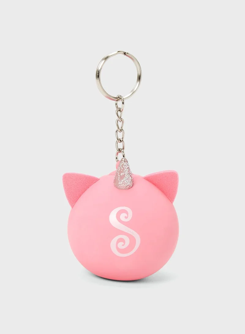 Claires Pink Initials S Keychain