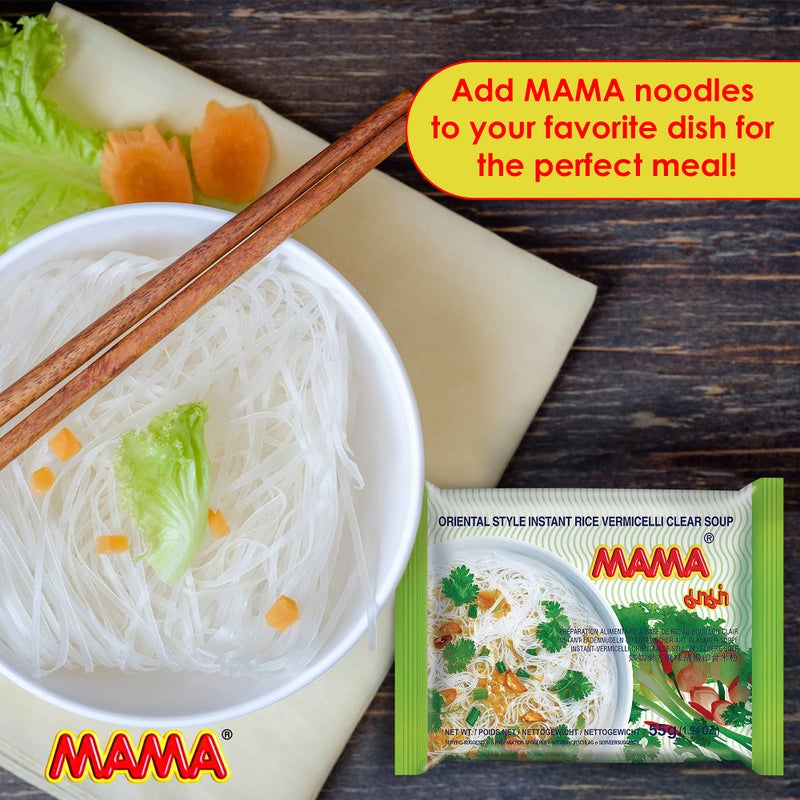 MAMA Noodles Vermicelli Clear Soup Instant Rice Noodles w/Delicious Thai Flavors, Hot & Spicy Noodles, No Trans Fat w/Fewer Calories Than Deep Fried Noodles 30 Pack - Image 3