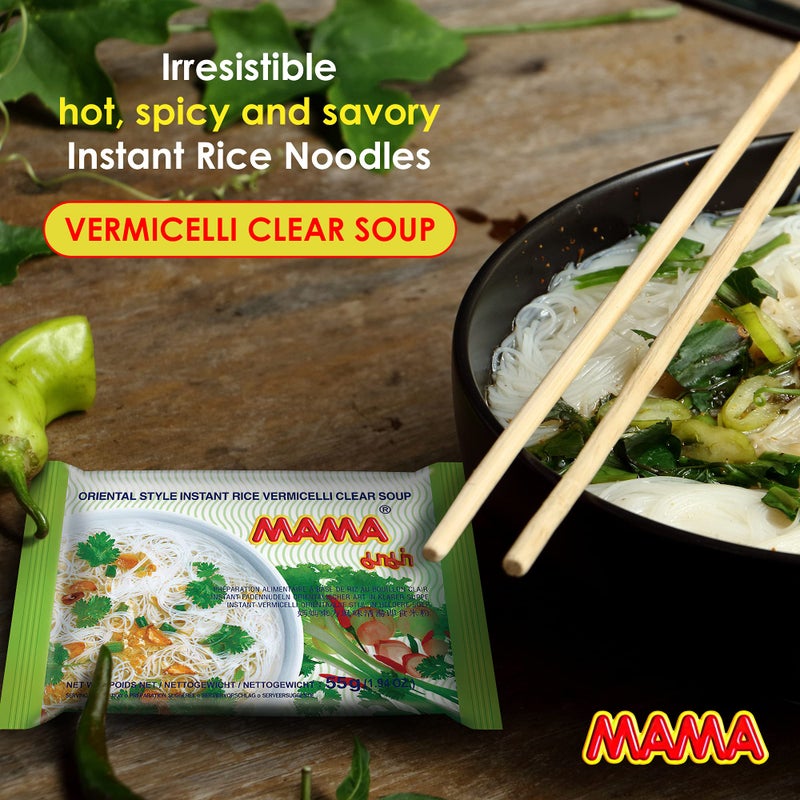 MAMA Noodles Vermicelli Clear Soup Instant Rice Noodles w/Delicious Thai Flavors, Hot & Spicy Noodles, No Trans Fat w/Fewer Calories Than Deep Fried Noodles 30 Pack - Image 2
