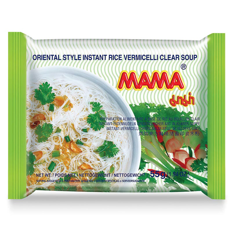 MAMA Noodles Vermicelli Clear Soup Instant Rice Noodles w/Delicious Thai Flavors, Hot & Spicy Noodles, No Trans Fat w/Fewer Calories Than Deep Fried Noodles 30 Pack - Image 1