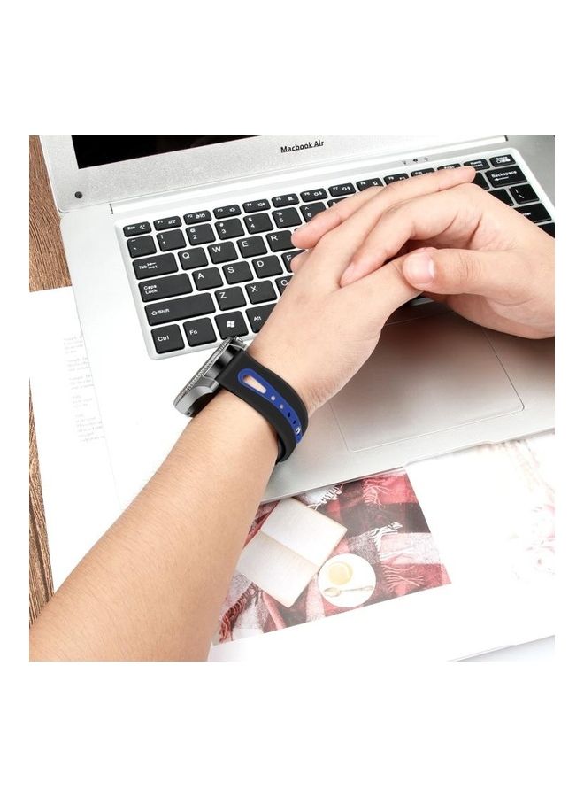 NIBEMINENT Two-Tone Silicone Open Strap For Samsung Galaxy watch 46mm Black - Image 5