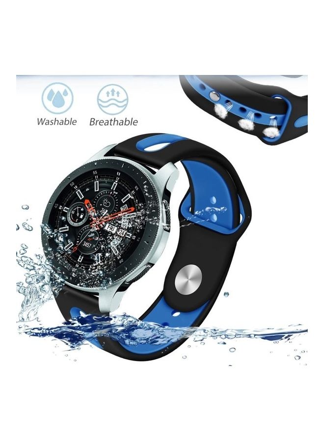 NIBEMINENT Two-Tone Silicone Open Strap For Samsung Galaxy watch 46mm Black - Image 3