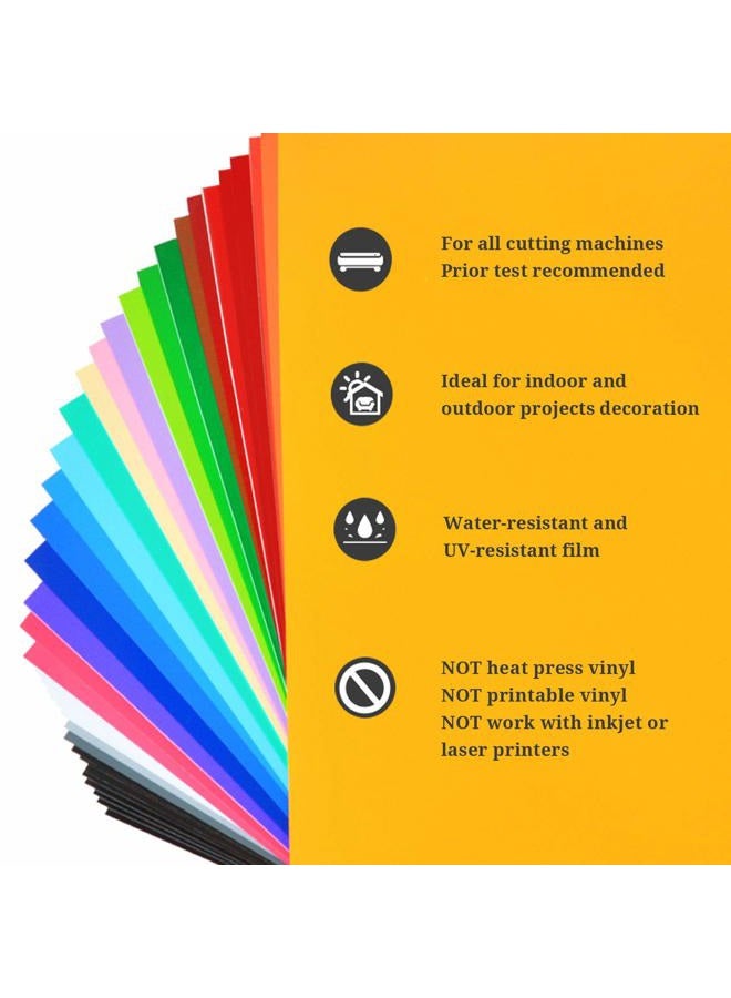 TECKWRAP Permanent Adhesive Vinyl Sheets 12" x 12" 40 Sheets/Pack Assorted Colors for Craft Cutters - Image 2