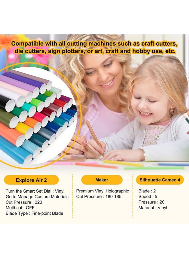 TECKWRAP Permanent Adhesive Vinyl Sheets 12" x 12" 40 Sheets/Pack Assorted Colors for Craft Cutters - Image 5