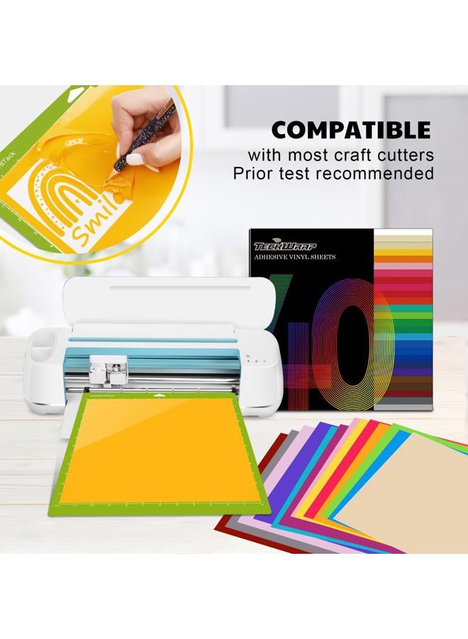 TECKWRAP Permanent Adhesive Vinyl Sheets 12" x 12" 40 Sheets/Pack Assorted Colors for Craft Cutters - Image 4