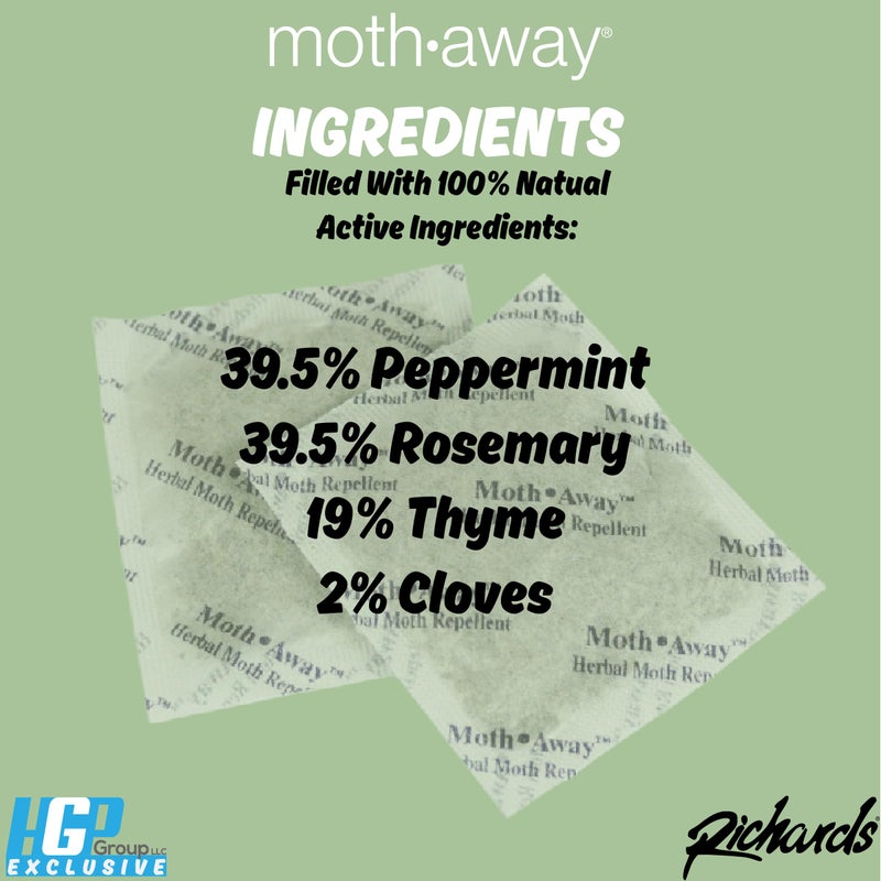 Richards Homewares Moth Away Sachets â€“ 24-Pack Natural Herbal Moth Repellent, Non-Toxic & Chemical-Free, Fresh Scent for Drawers, Closets & Storage Bins â€“ Made in USA - Image 4