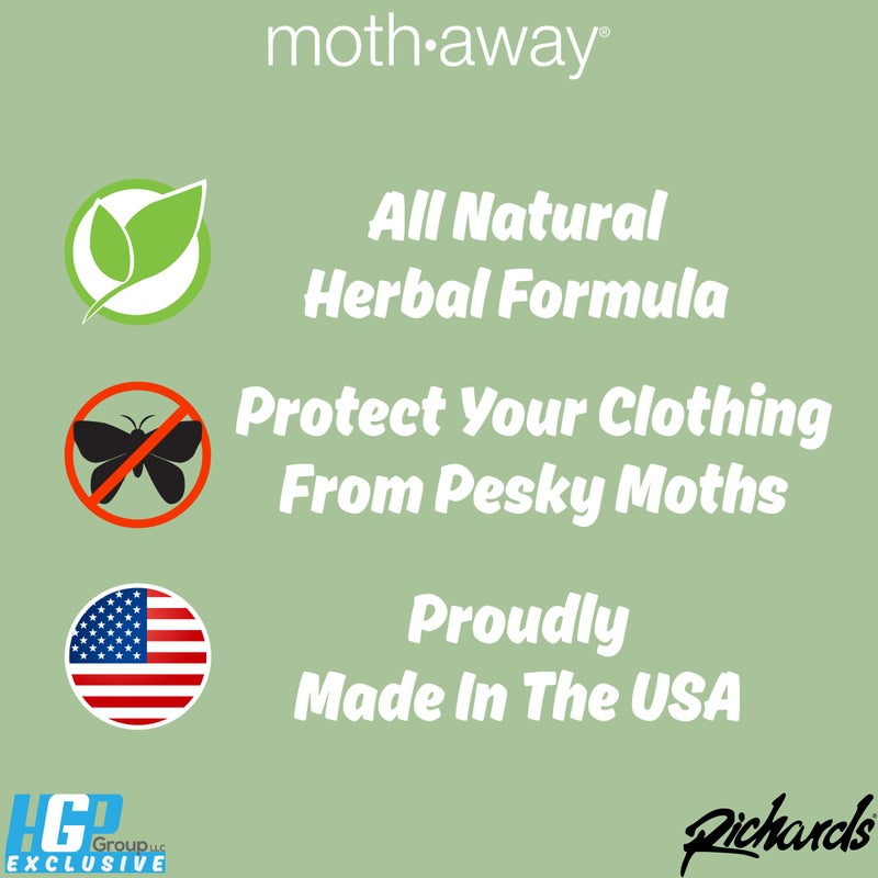 Richards Homewares Moth Away Sachets â€“ 24-Pack Natural Herbal Moth Repellent, Non-Toxic & Chemical-Free, Fresh Scent for Drawers, Closets & Storage Bins â€“ Made in USA - Image 2
