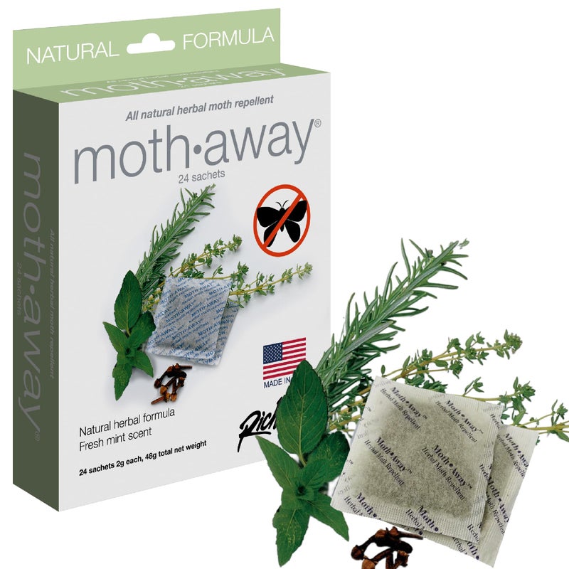 Richards Homewares Moth Away Sachets â€“ 24-Pack Natural Herbal Moth Repellent, Non-Toxic & Chemical-Free, Fresh Scent for Drawers, Closets & Storage Bins â€“ Made in USA - Image 1