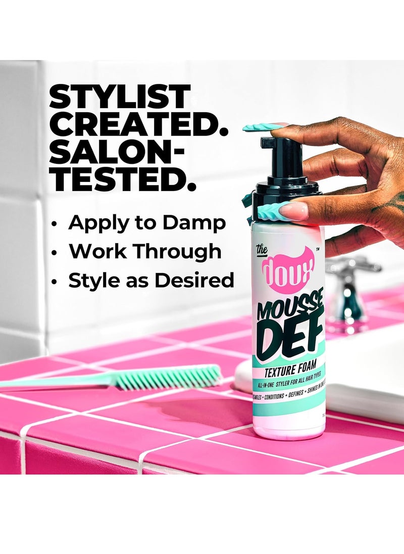 THE DOUX The Doux Mousse Def Texture Foam, Multi-Use Mousse Hair Foam to Style, Condition, Define, Volumize, and Add Shine - 7oz  - Image 2
