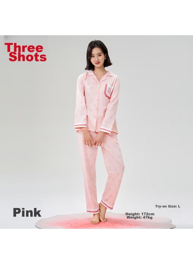 THREEGUN [Zhimeng Series] Women'S Pajamas, Pure Cotton, Anti-Mite, 100% Cotton, Long Sleeve, Round Neck, Pullover, Casual - Image 3