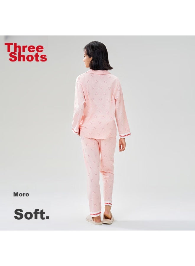 THREEGUN [Zhimeng Series] Women'S Pajamas, Pure Cotton, Anti-Mite, 100% Cotton, Long Sleeve, Round Neck, Pullover, Casual - Image 4