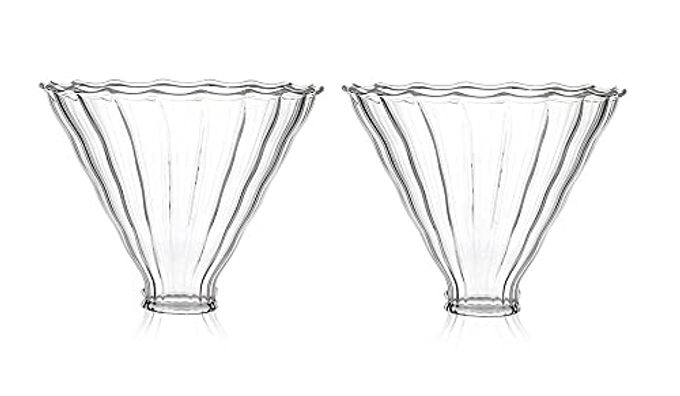 2PCS GLASS FUNNEL POUR OVER COFFEE FILTERSCOFFEE DRIPPERS
