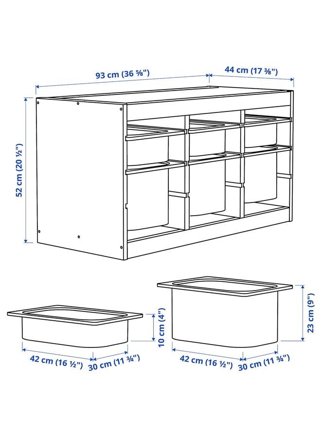 Zaboon Storage combination, light white stained pine white/grey, 93x44x52 cm 