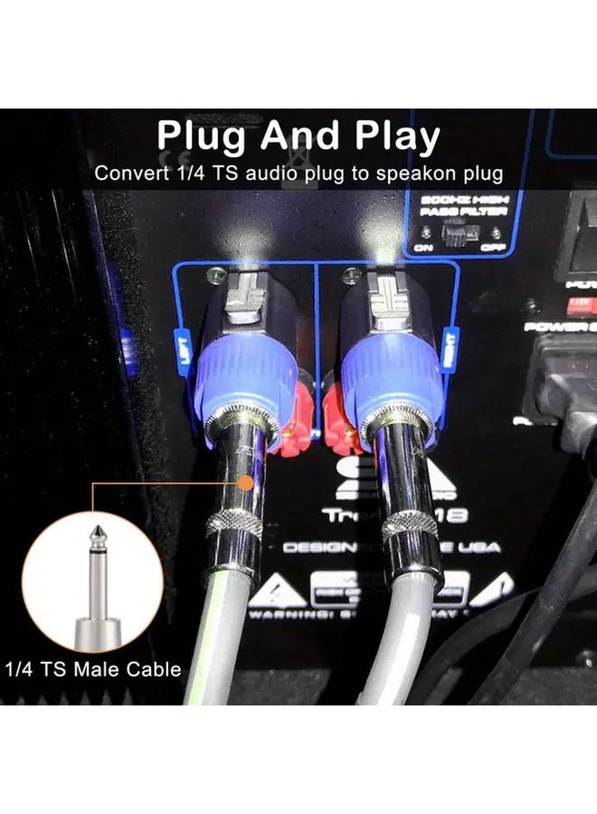 قطعتان محول من سبيكون إلى ١/٤ بوصة موصل سماعات متين للأنظمة الصوتية - Image 5