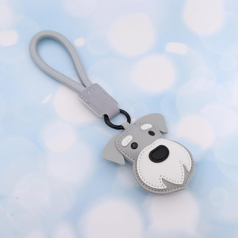 Elechobby Soft Leather Dog Keychain,Cute Cartoon Animal Keyring,Border collie,Beagle,Schnauzer,Poodle,Faldou,Husky Keychain (Schnauzer) - Image 2