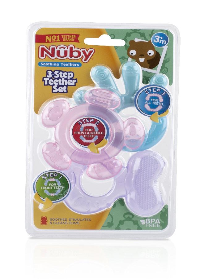 Nuby 3 Step Soothing Teether Set (Girl) - Image 2