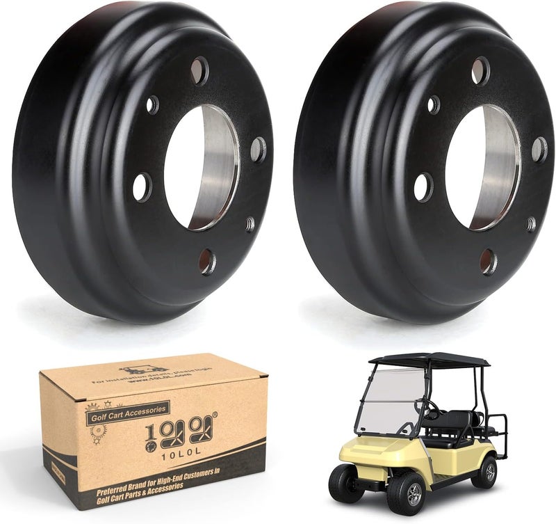 10L0L Golf Cart Brake Drums for Yamaha G1-G22 & G29, Club Car DS & Tempo - 2 Pack - Image 1