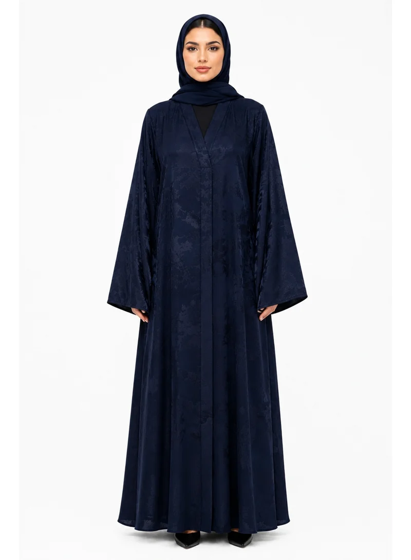 عباءات ريم Jacquard Print Abaya with Matching Sheila