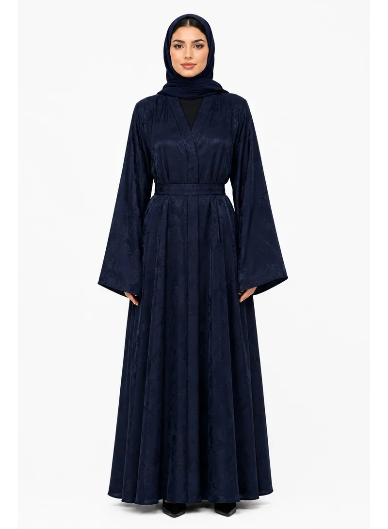 عباءات ريم Jacquard Print Abaya with Matching Sheila
