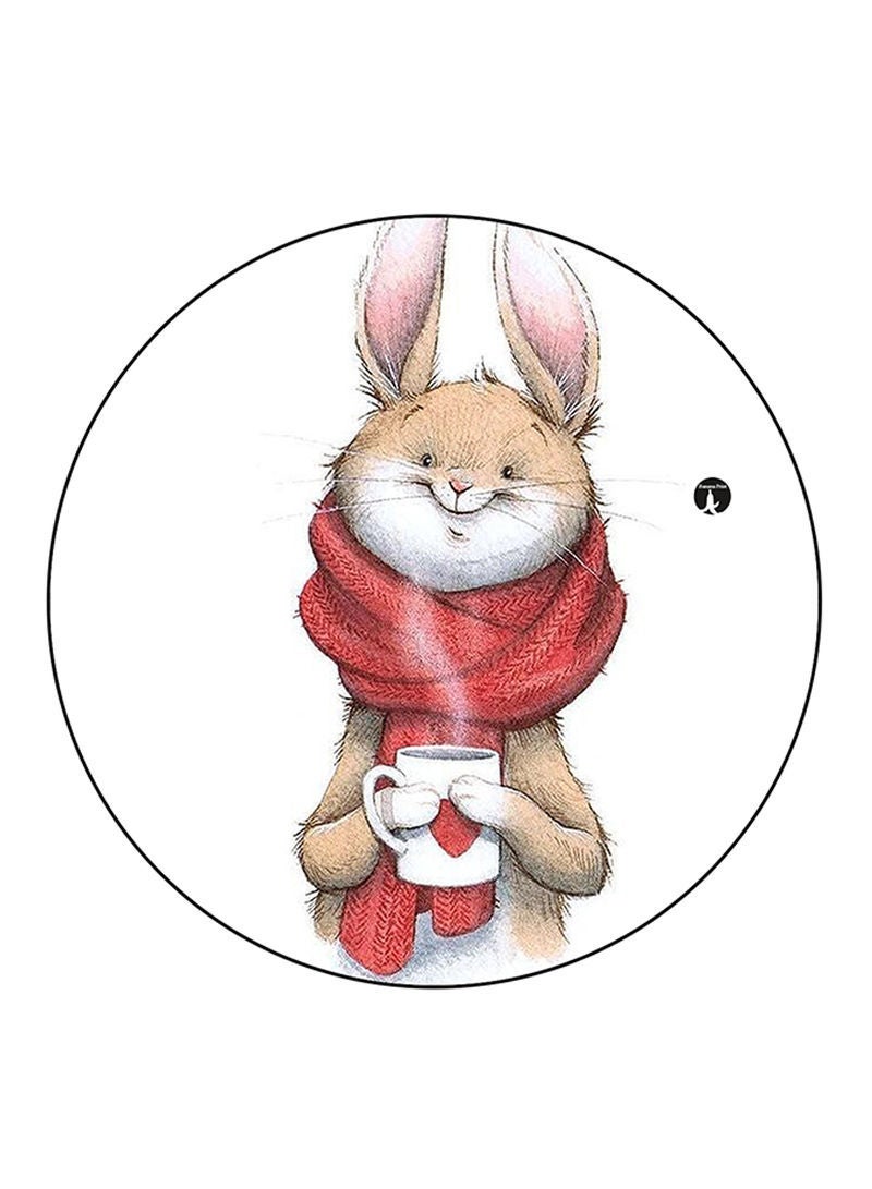 RKN Rabbit Printed Mouse Pad  Round  Multicolour