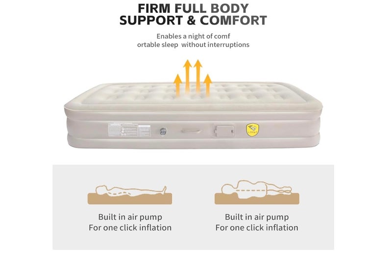 SingleInflTtablAirMattresswithBuiltinPumpPortableElevatedAirBedforCampingHomeTravelHikingandOutdoorQuickInflationandDeflation Multi  - Image 4