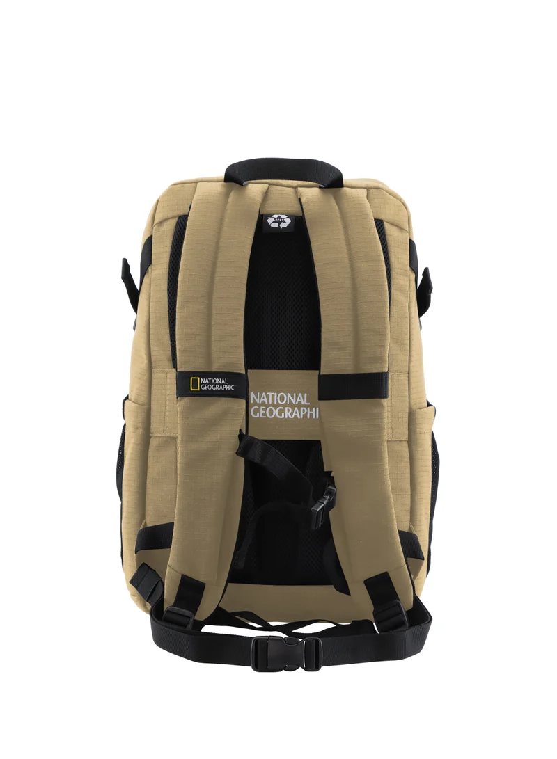 NATIONAL GEOGRAPHIC National Geographic Explorer III RPET Computer Backpack Beige For Men And Women, Durable Water Resistant Padded Laptop Tablet Bag For Casual Travel Outdoor School Office