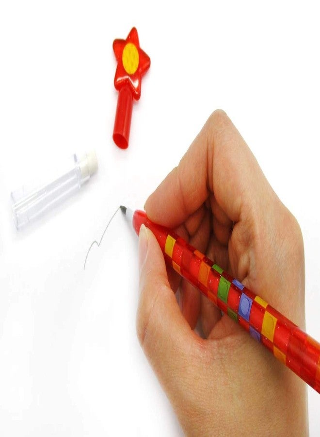 TINYMILLS Tiny Mills 24 Pcs Building Blocks Brick Multi Point Stackable Pencil with Eraser for Brick Birthday Party Favor Prize Carnival Goodie Bag Stuffers Classroom Rewards Pinata Fillers - Image 4